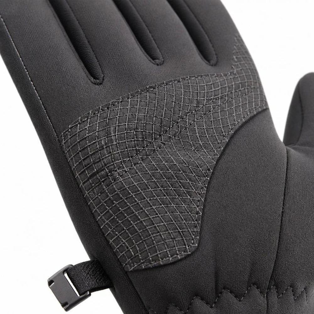 Close-up of textured grip on Vekap touchscreen winter glove palm
