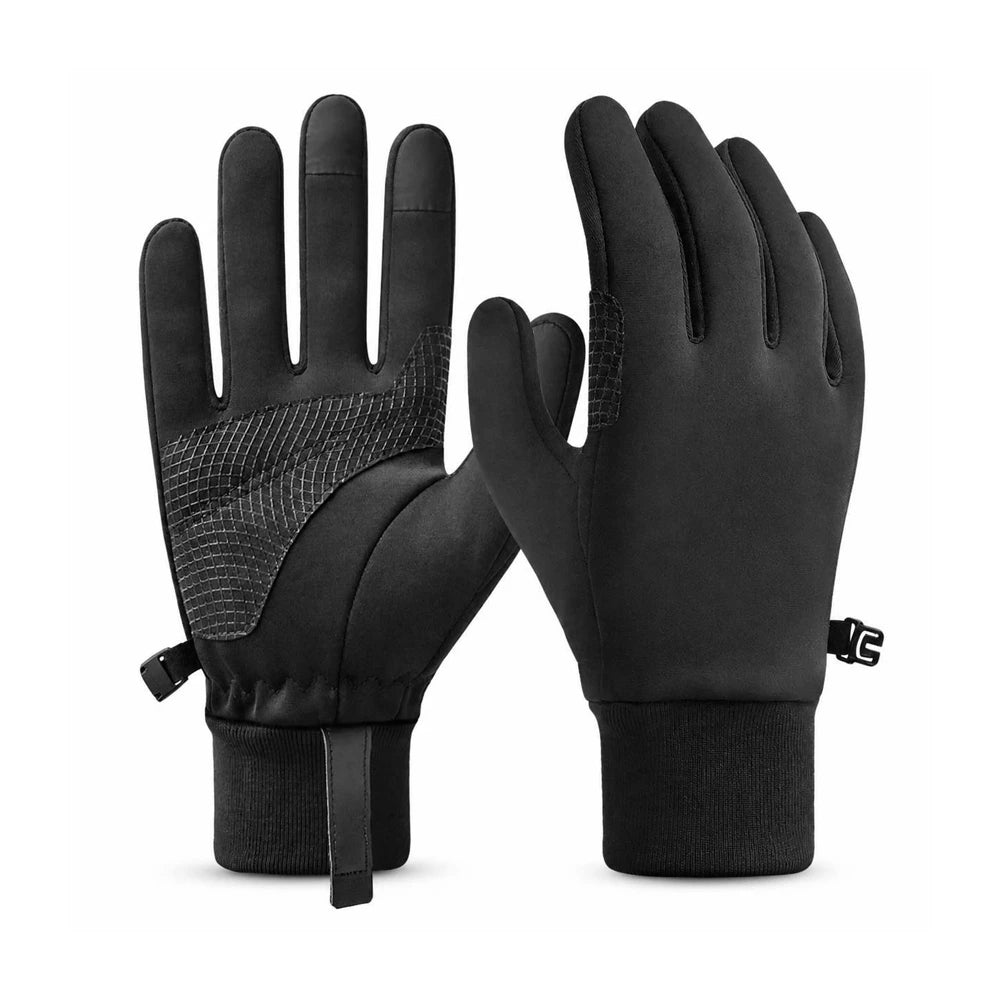 Vekap touchscreen winter gloves in black, front and palm view